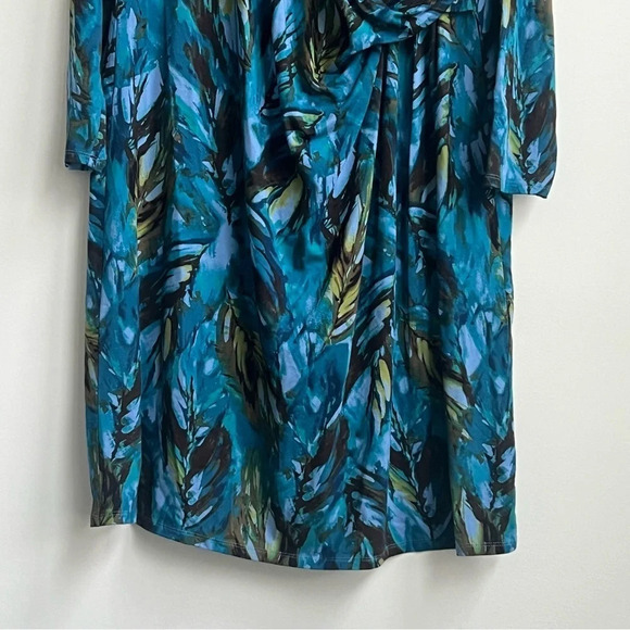 J. Jill Wearever Dress Long Sleeve Stretch Ruched Draped Feather Size 2X - Picture 5 of 13